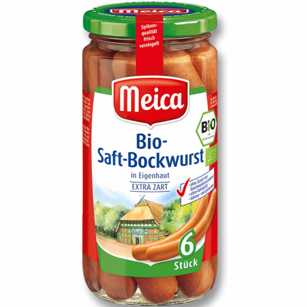 Meica Bio Saft Bockwurst extra zart 380g / 180g MHD 09.05.27