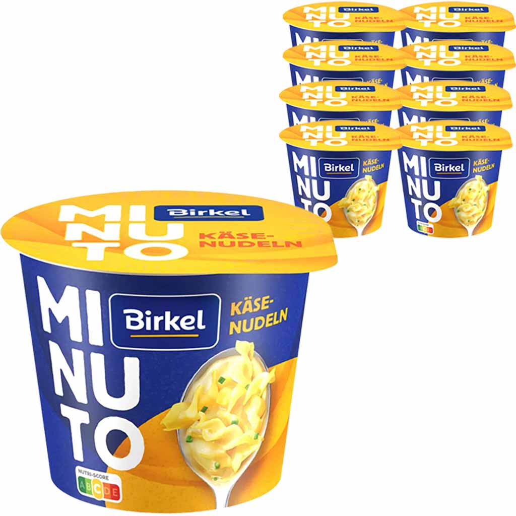 8x Birkel Fertiggericht Minuto, Schneller Happen Käse-Nudeln 8x70g = 560g GTIN 4002676629000 + 4002676628201