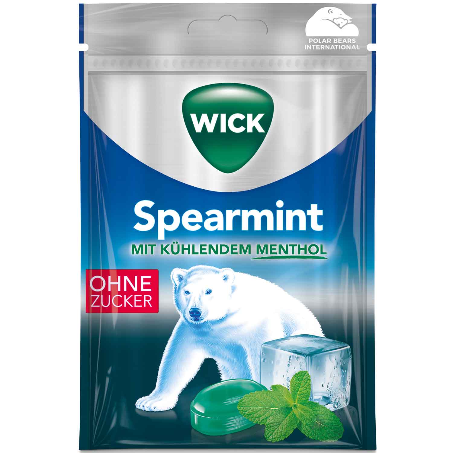 Wick Spearmint Menthol Bonbons ohne Zucker 72g MHD 28.02.28