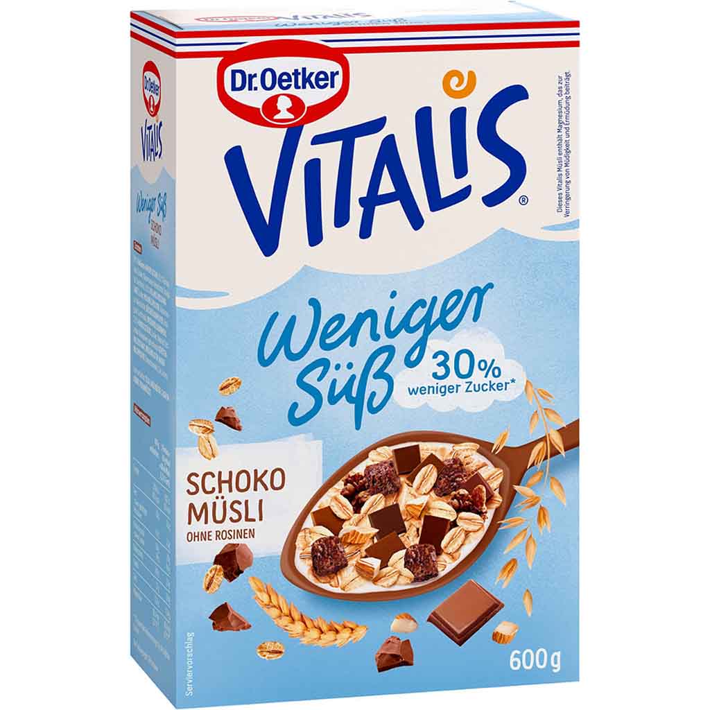 Dr.Oetker VITALIS weniger süß Schoko Müsli 600g MHD 30.11.25