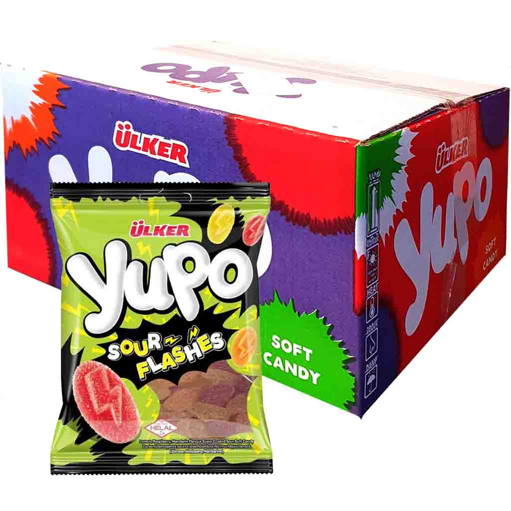 Ülker Yupo Fruchtgummi Sour Flashes 24x80g=1920g MHD 05.12.26