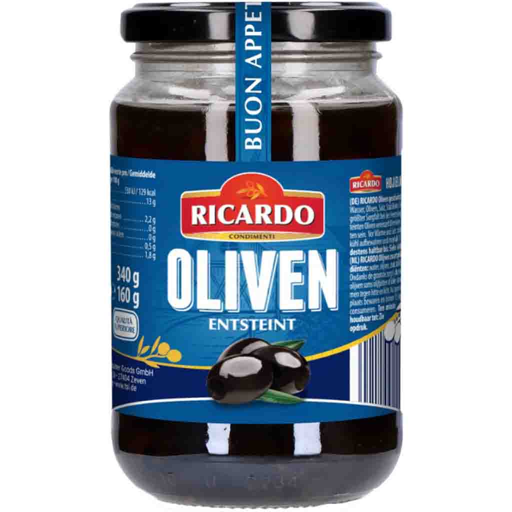 Ricardo Hojiblanca Oliven schwarz entsteint 160g MHD 17.06.27
