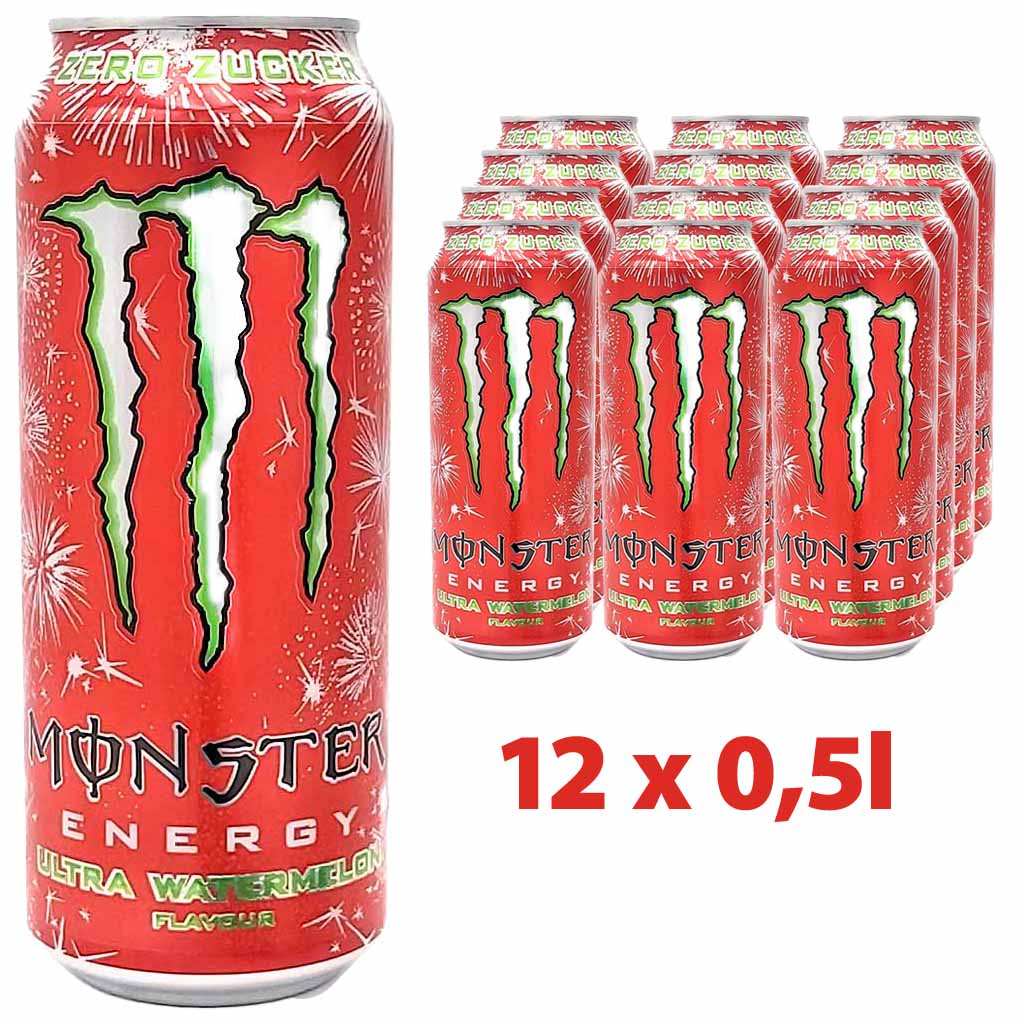12x Monster Energy Ultra Watermelon Zero DOSE á 500ml=6L, 5060751219101