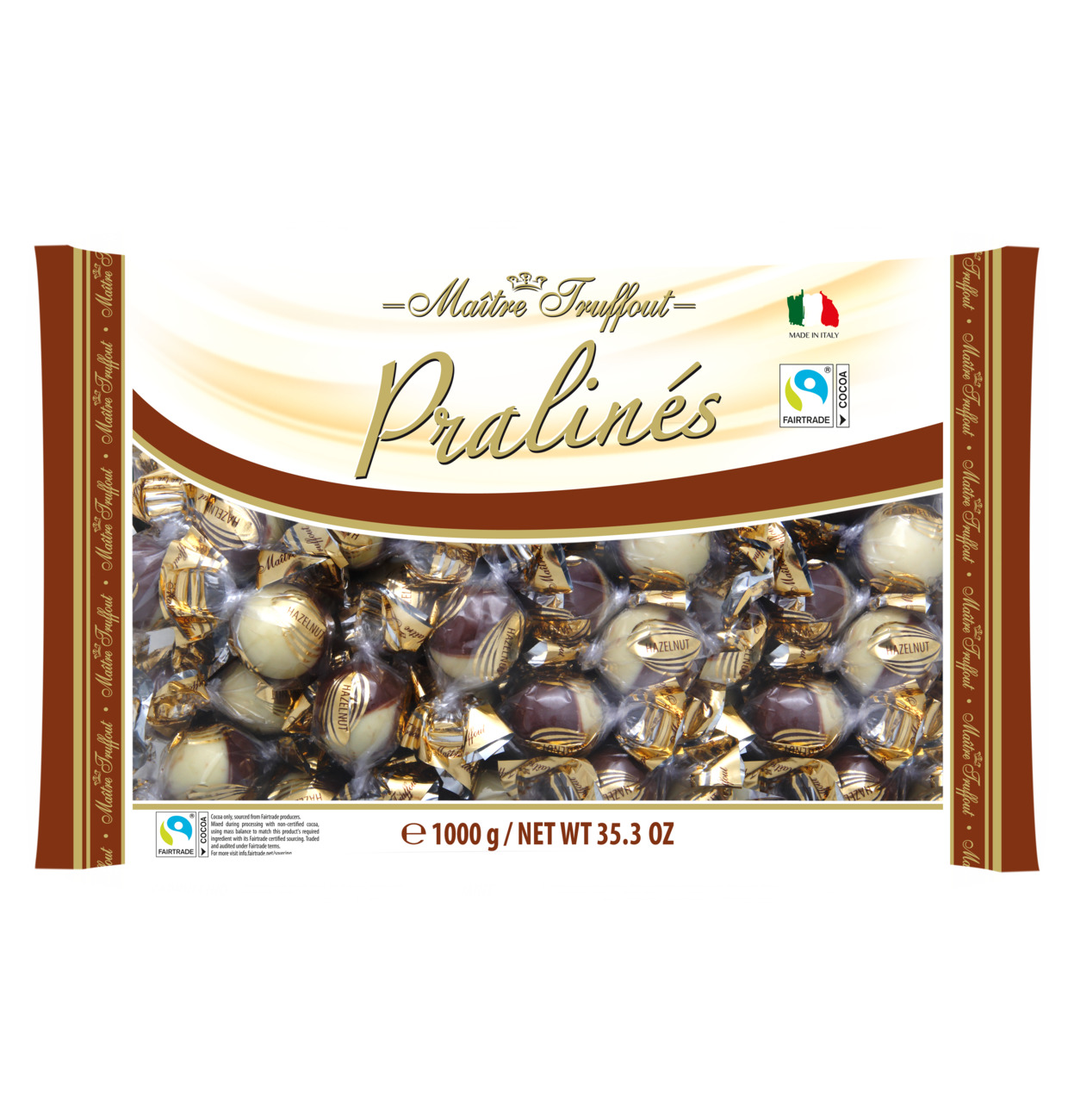 Maitre Truffout Pralinen Duo mit Haselnusscremefüllung 1kg MHD 30.09.26