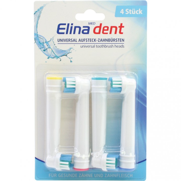 Universal Aufsteck Zahnbürsten 4er Pack von Elina dent