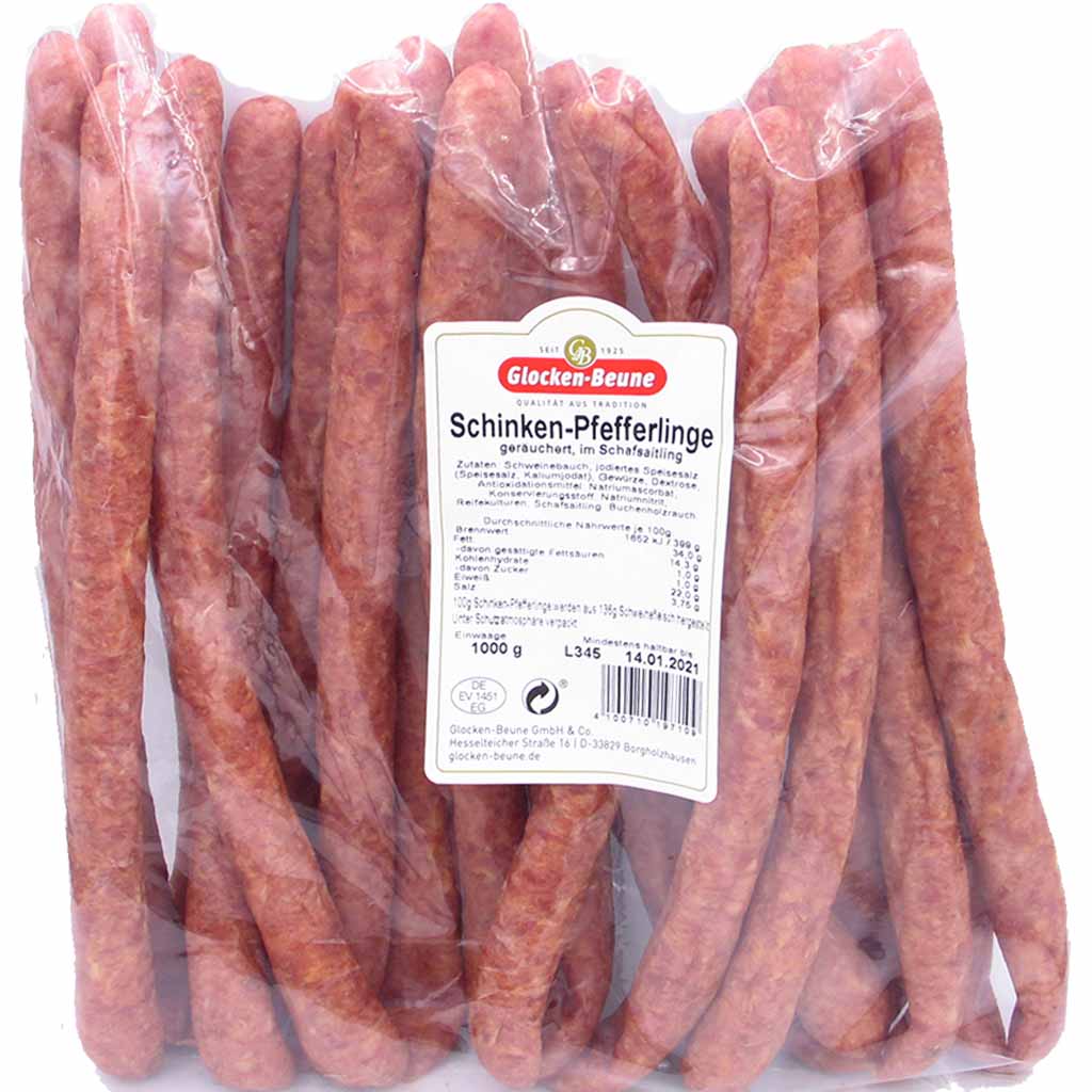 Glocken-Beune Mettwurst Schinken-Pfefferlinge mild geräuchert 1000g