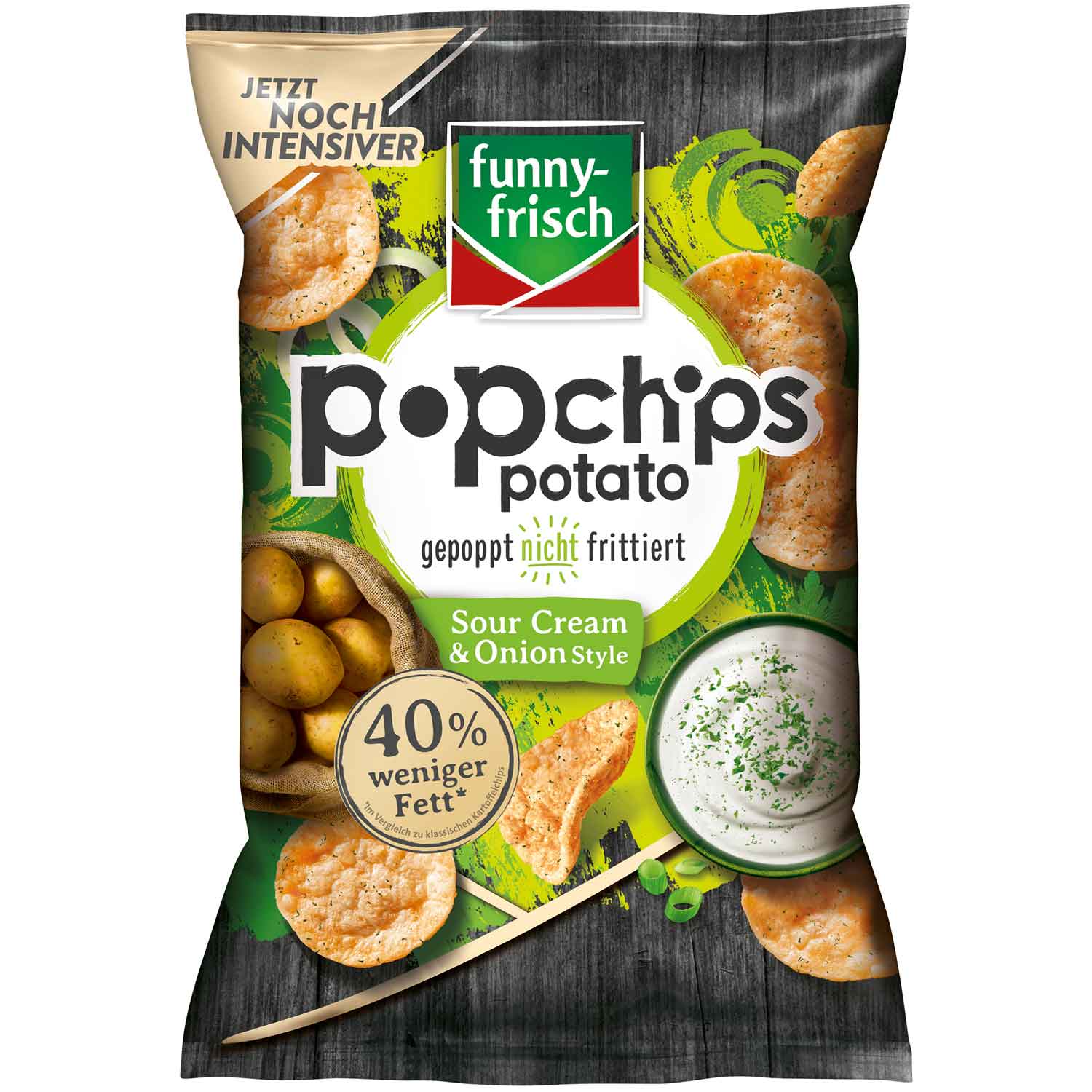 funny frisch Popchips Sour Cream & Onion 80g MHD 26.01.26