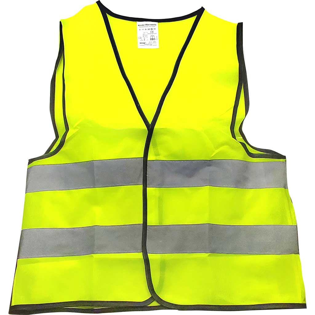 Warnweste Gelb für Kinder bis 140 cm Front