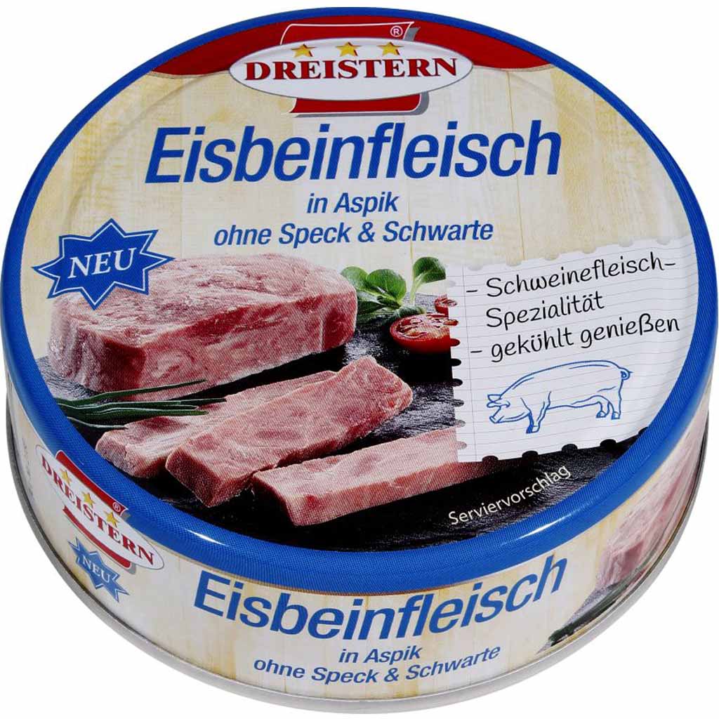 Dreistern Eisbeinfleisch in Aspik 200g MHD 08.08.28