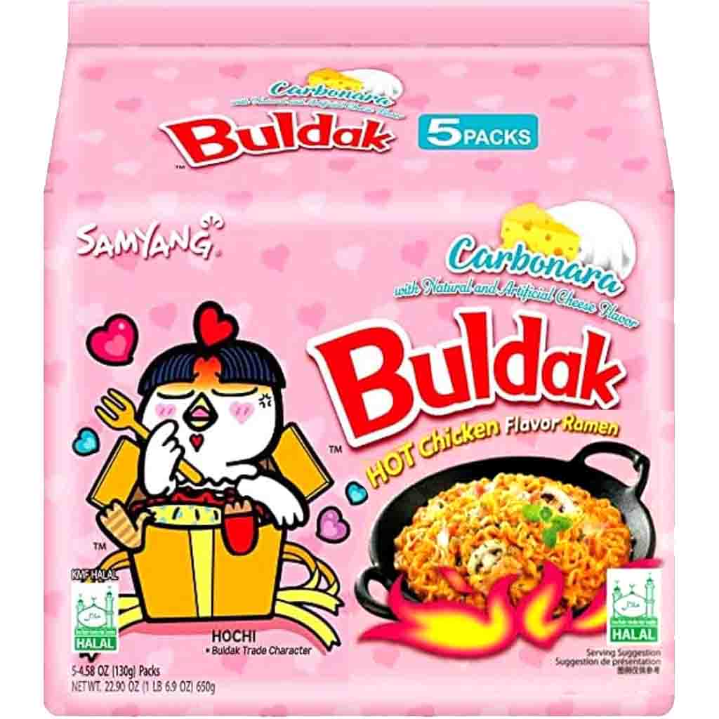 https://www.lebensmittel-sonderposten.de/media/image/96/18/8f/SamYang_Hot_Buldak_Carbonara_Hot_Chicken_Flouvor_Sauce_6x130g_front_96dpi.jpg
