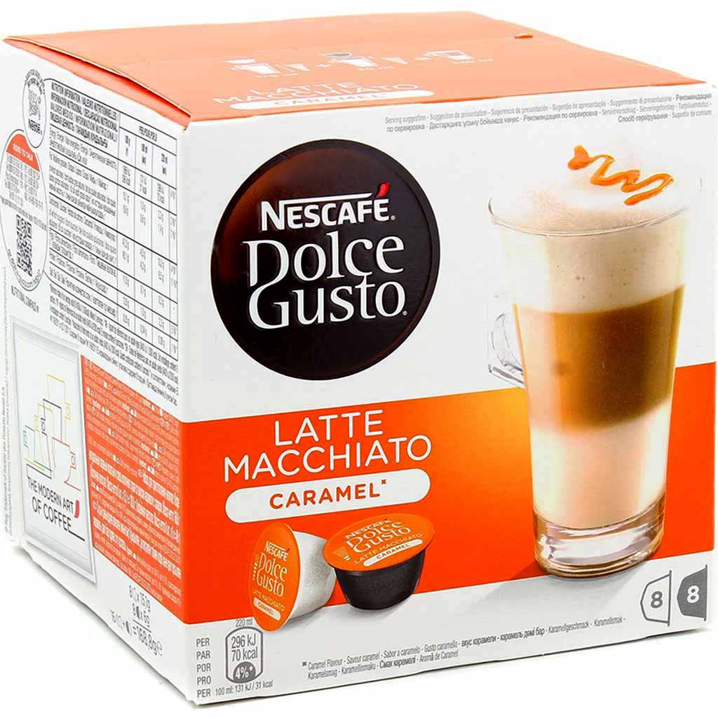 Nescafe Dolce Gusto Kapseln Latte Macchiato Caramel 8 Tassen MHD 30.06.26
