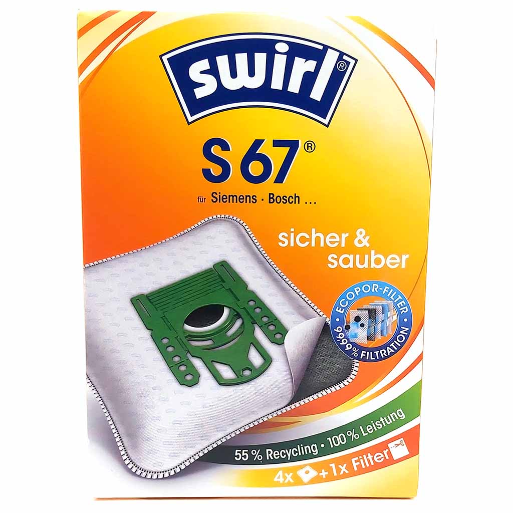 Swirl Stausauger Beutel S67 Siemens Bosch