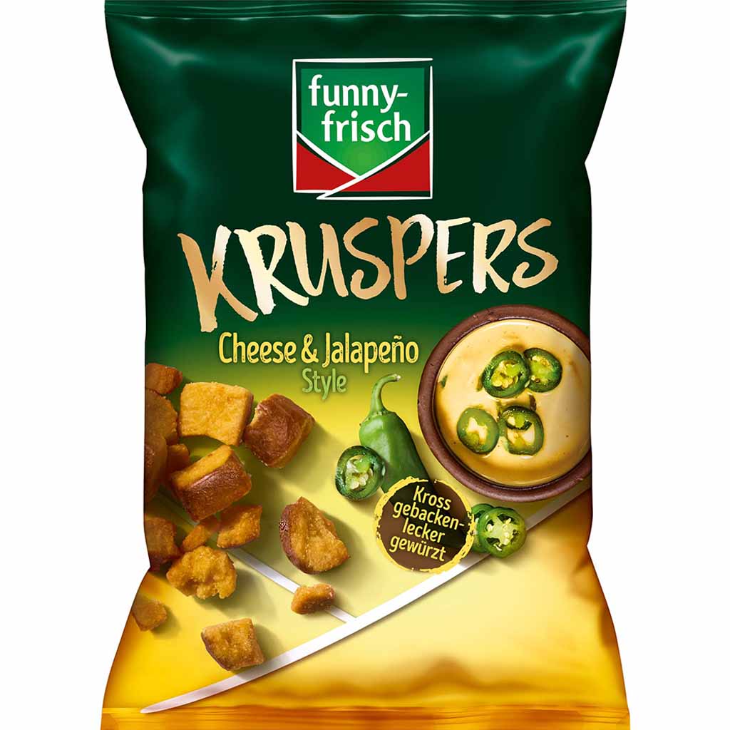 funny frisch Knuspers Cheese & Jalapeno Style 120g MHD 15.12.25