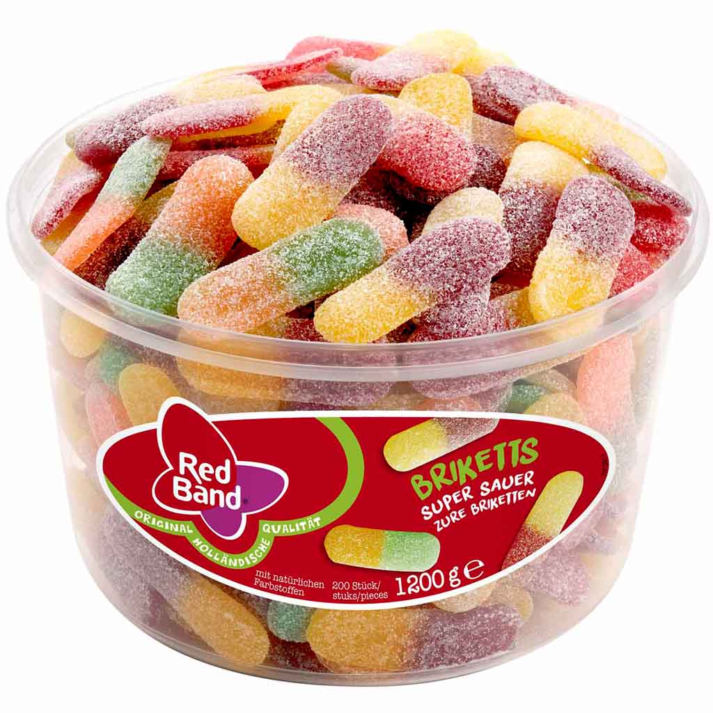 Red Band Fruchtgummi Briketts super sauer 1200g MHD 10.04.27