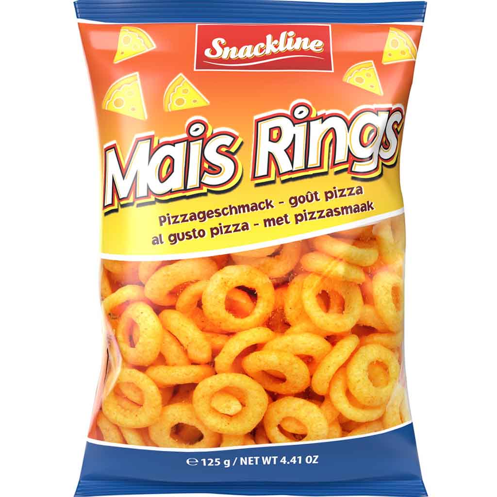 Snackline Mais Rings Pizzageschmack 125g MHD 07.05.26