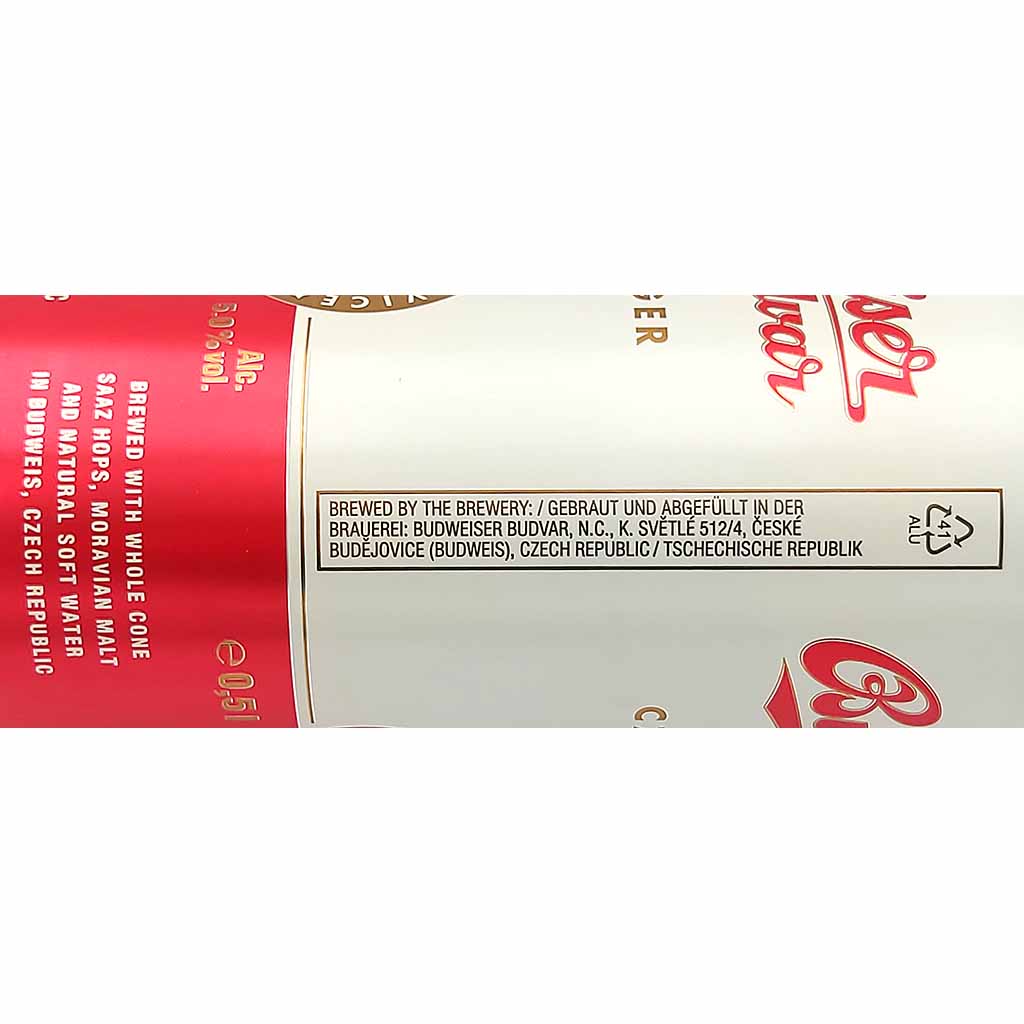 24x Budweiser Budvar Original Czech Lager Bier 0,5l Dosen Alc. 5.0%