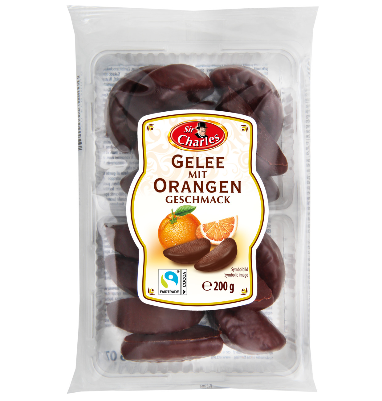 Sir Charles Gelee schokoliert mit Orangengeschmack 200g MHD 30.07.26