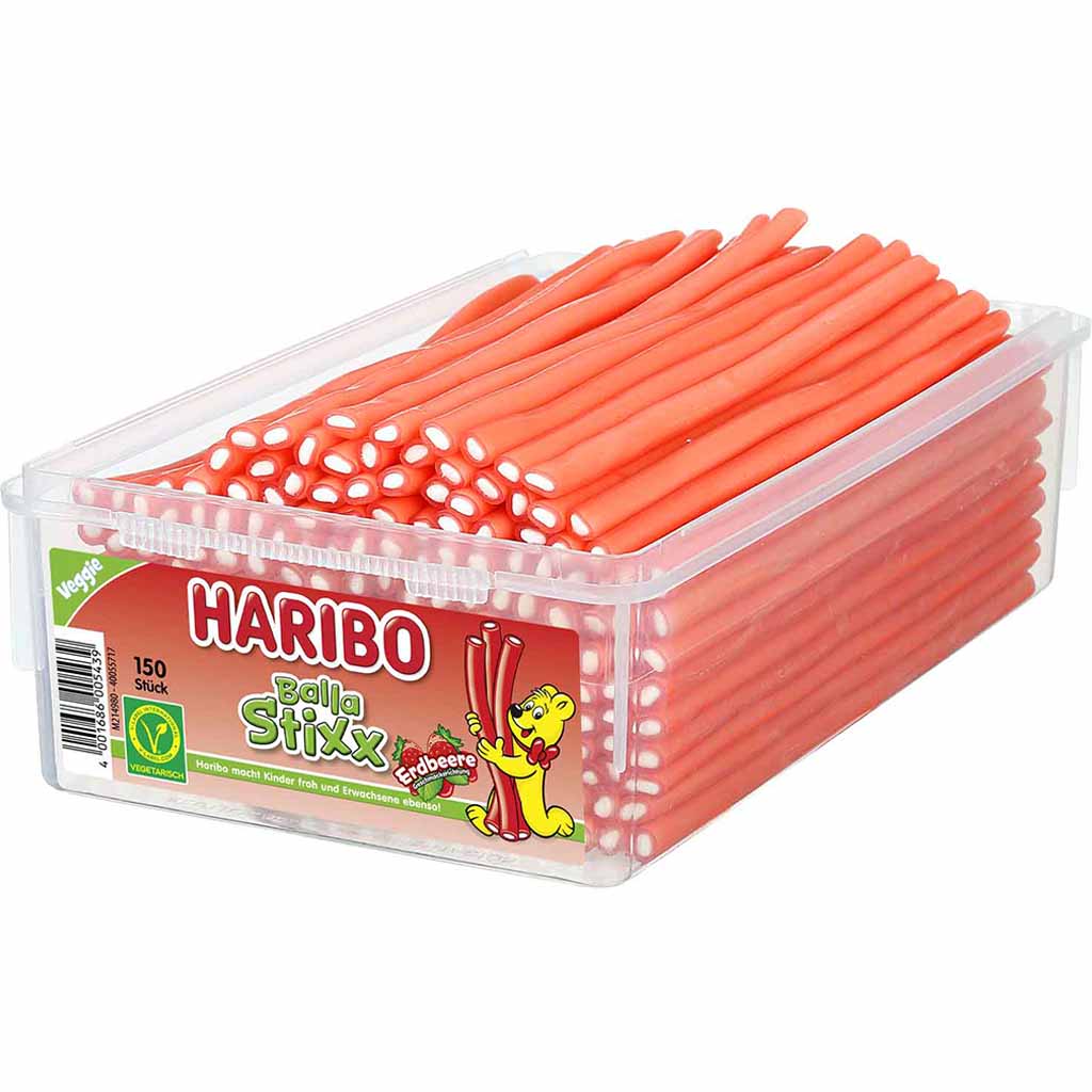 Haribo Balla Stixx Erdbeere 150er 1125g MHD 30.07.26