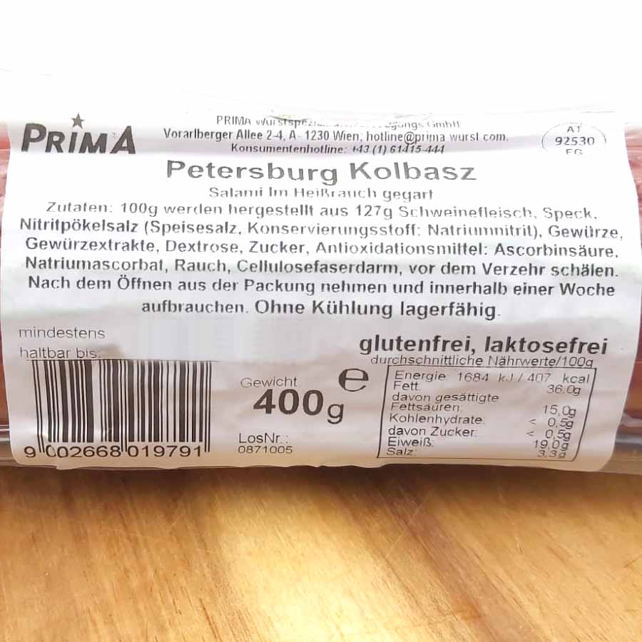 Kolbasz Salami im Heißrauch gegart 400g
