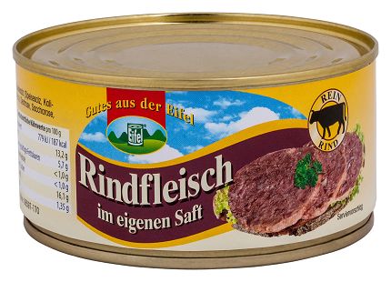 Gutes aus der Eifel Rindfleisch im eigenen Saft 300g MHD 30.04.28