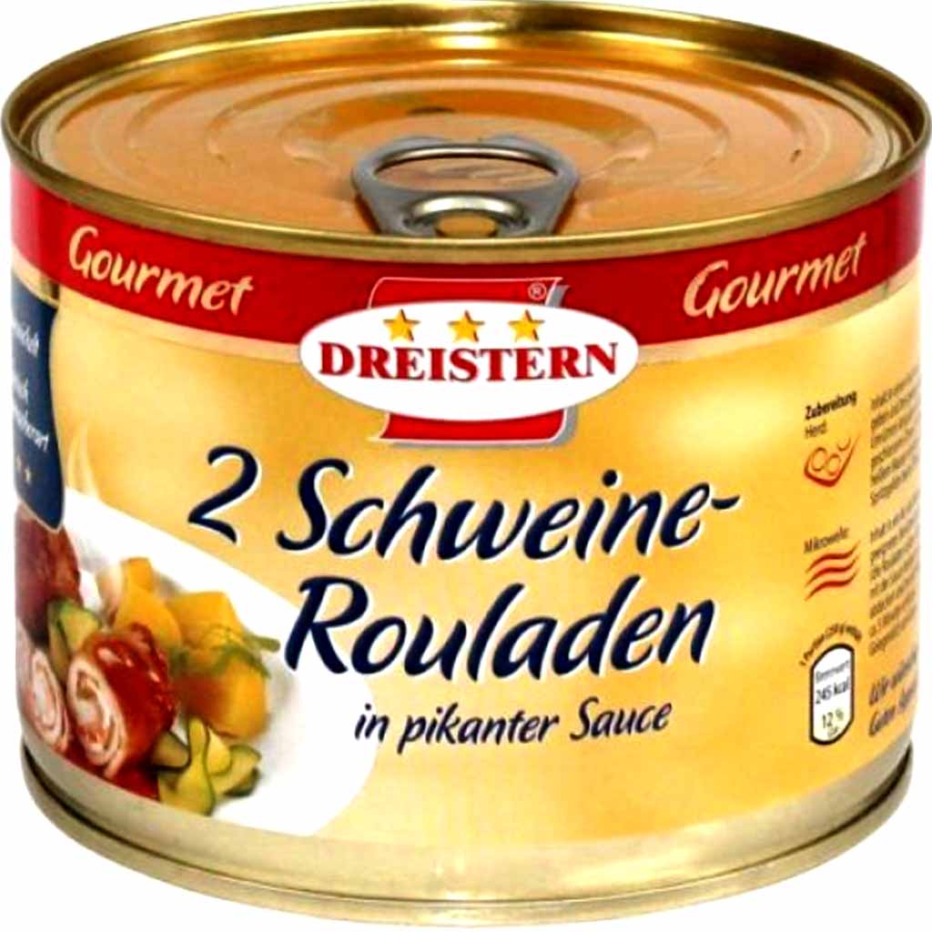 Dreistern 2 Schweine Rouladen in pikanter Bratensauce 500g MHD 30.06.28