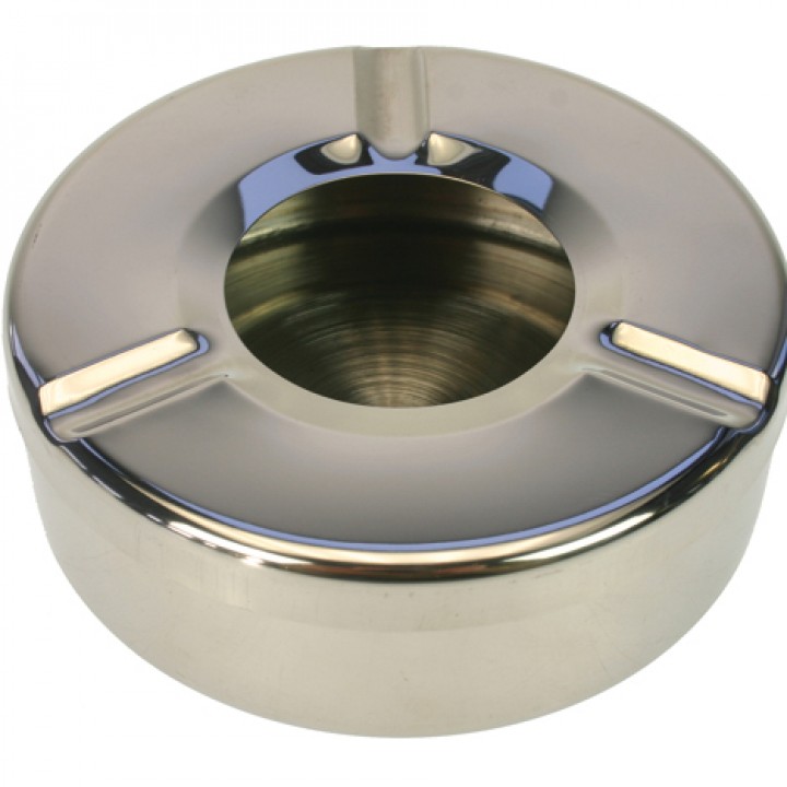 Aschenbecher Edelstahl 11cm mit Abdeckung