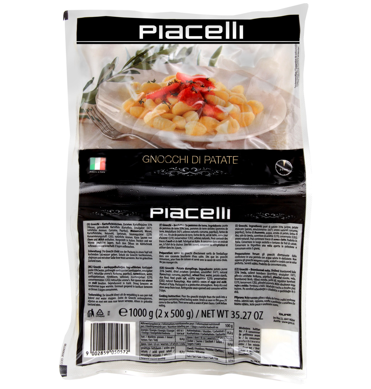Piacelli Gnocchi di patate aus Kartoffeln 1kg (2x500g) MHD 10.06.26