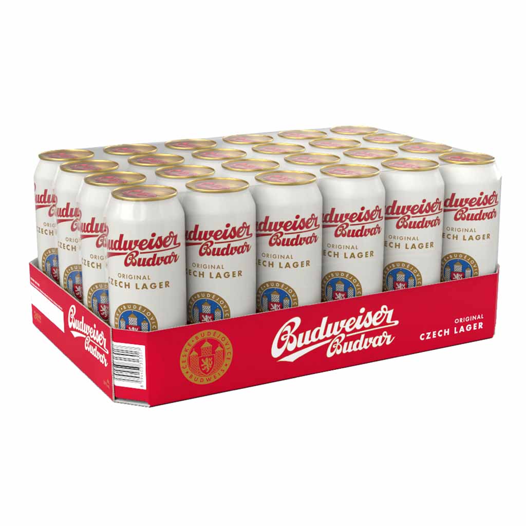 24x Budweiser Budvar Original Czech Lager Bier 0,5l Dosen Alc. 5.0%