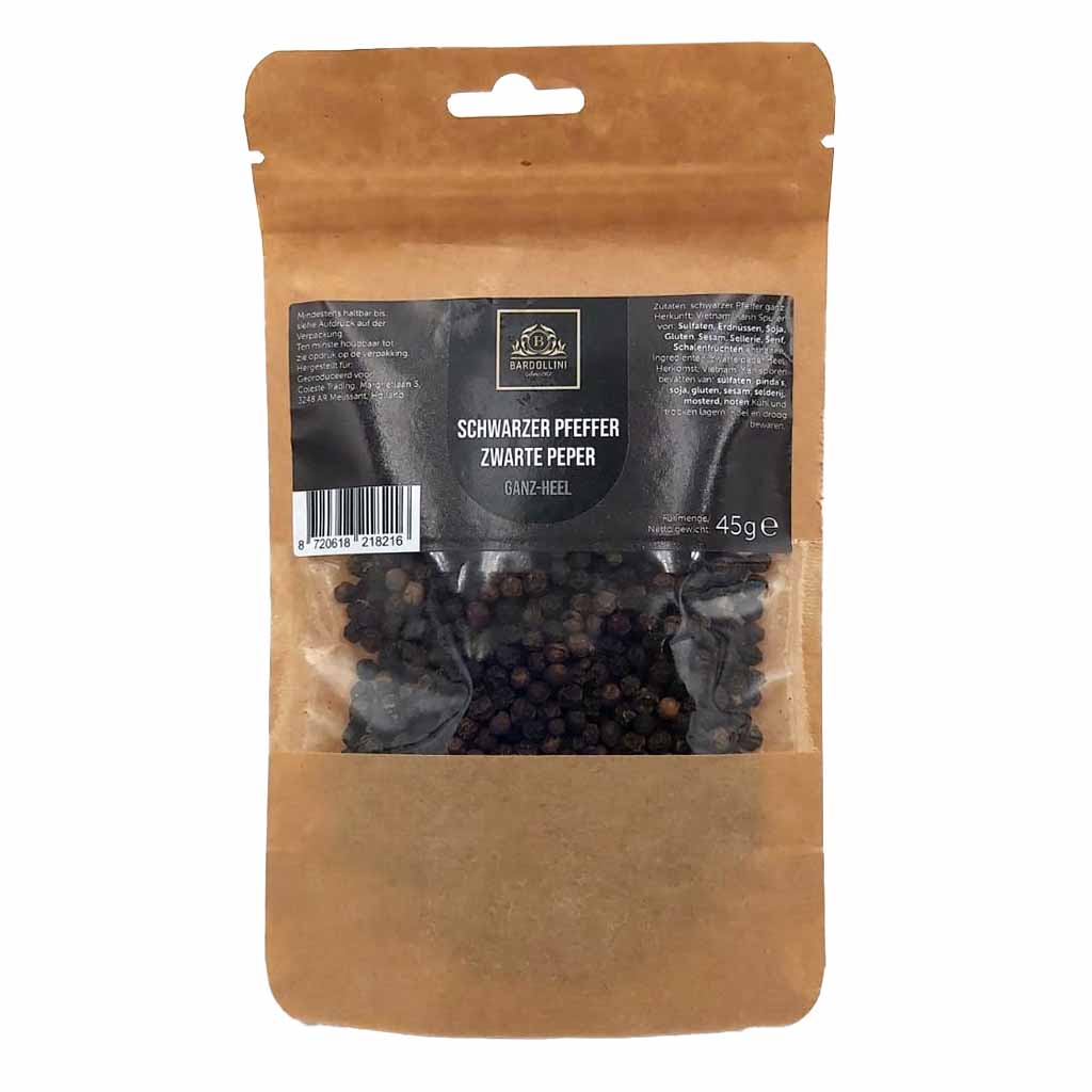 Bardollini schwarzer Pfeffer ganz 45g