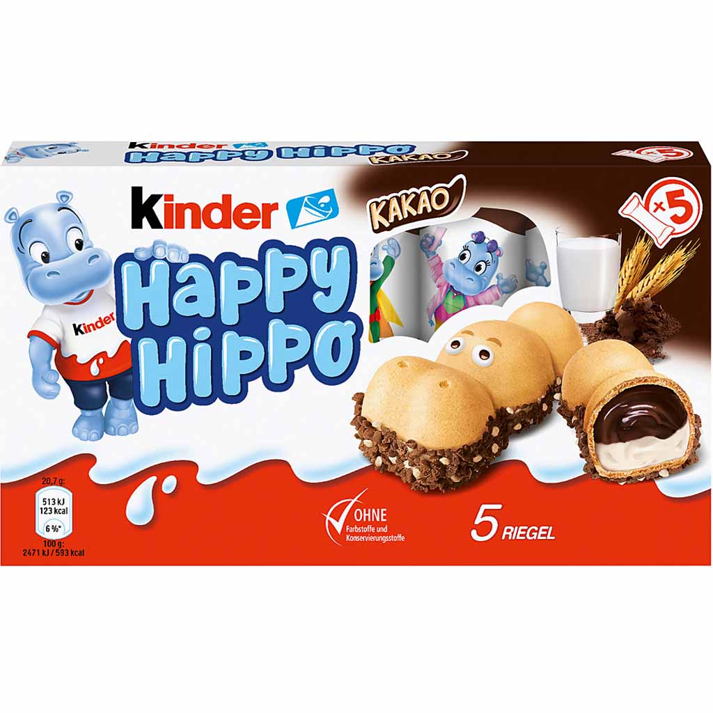 Kinder Happy Hippo Kakao 5x20,7g=103,5g MHD 09.12.25