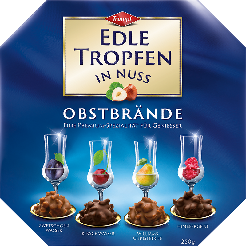 Trumpf Edle Tropfen in Nuss Obstbrände 250g MHD 31.07.26
