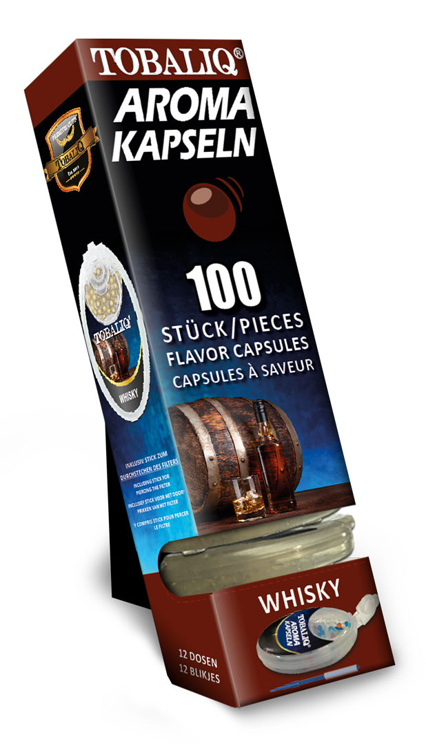 Aroma Kapseln für Ihre Zigarette 12x100 Stück= 1200 Stück Whisky Geschmack