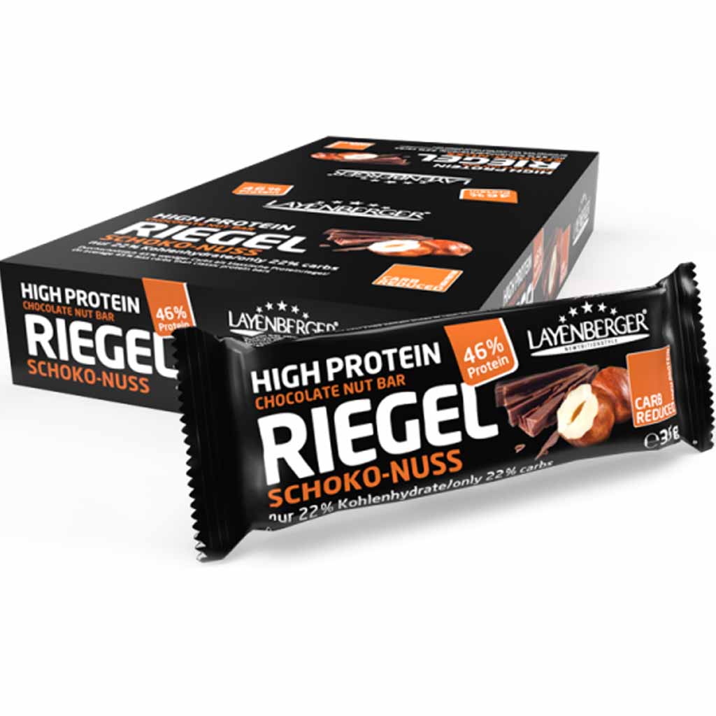 18x Layenberger Protein Riegel Schoko Nuss á 35g=630g MHD 28.02.26