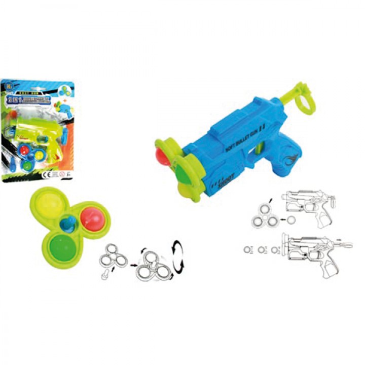 Ballpistole mit 3 Bällen 15cm auf Karte