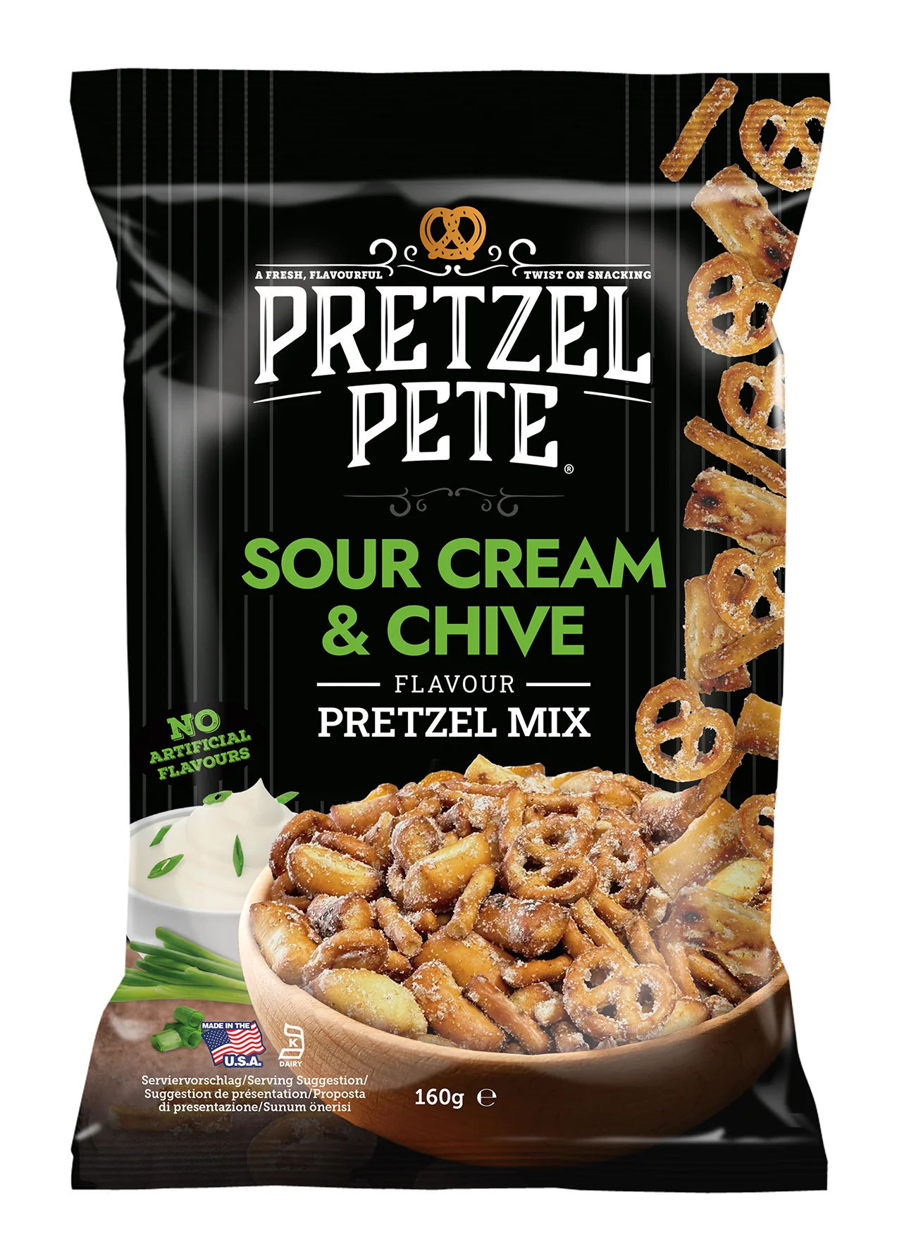 Pretzel Pete - Pretzel Mix Sour Cream & Chive 160g MHD 29.05.26