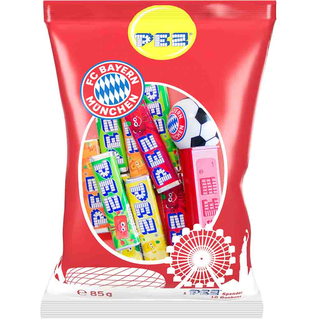 FC Bayern München PEZ-Spender inkl. Nachfüllungen 85g MHD 25.07.26