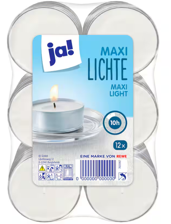 ja! Maxi Teelichter 12 Stück