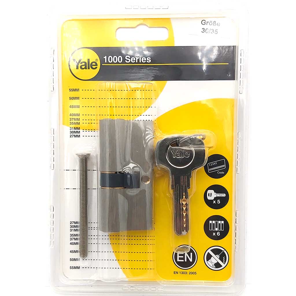 Yale Schliesszylinder mit 5 Schlüsseln 30/35 Serie 1000 front