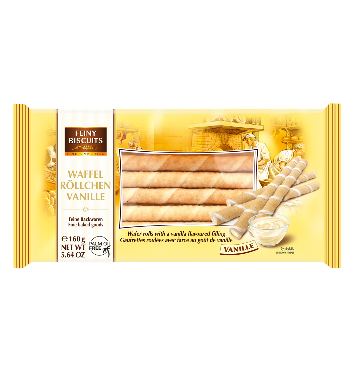 Feiny Biscuits Waffelröllchen Vanille 160g MHD 06.03.26