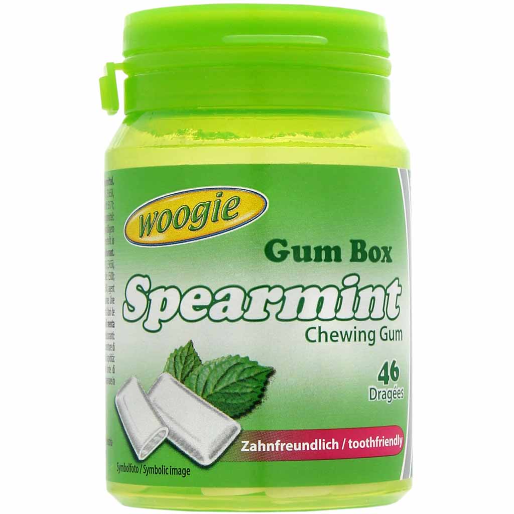 Woogie Kaugummi Spearmint zuckerfrei 64,4g MHD 06.06.26