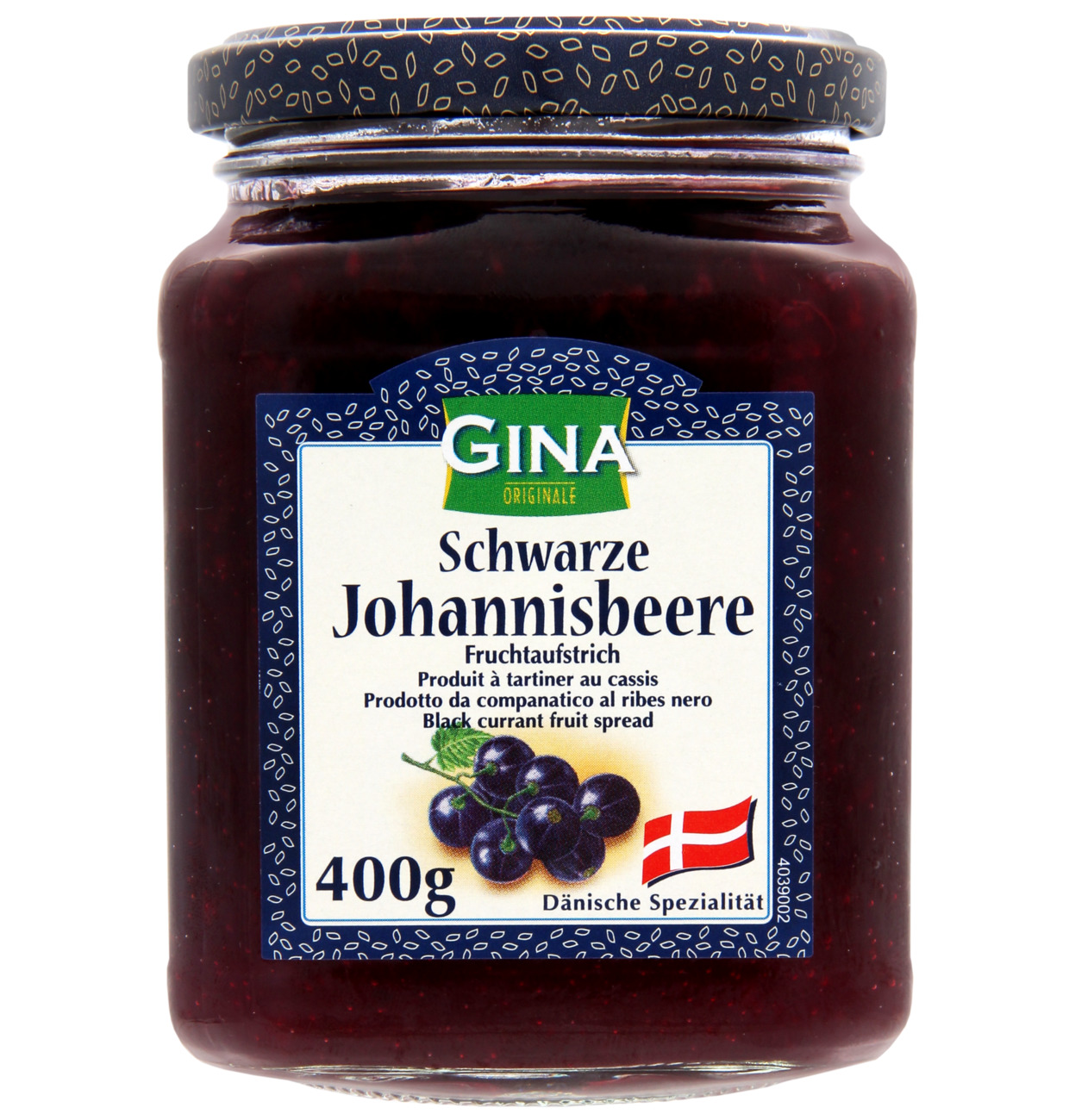 Gina Fruchtaufstrich schwarze Johannisbeere 400g MHD 11.06.27