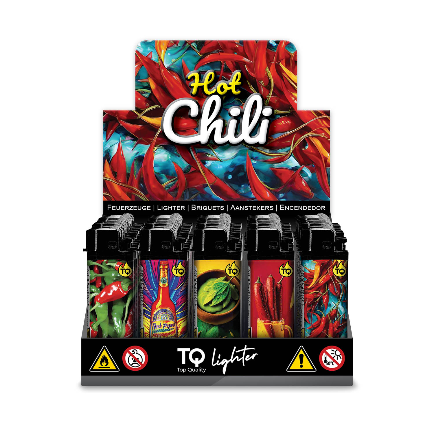 50x TobaliQ Feuerzeug Sweet Hot Chili