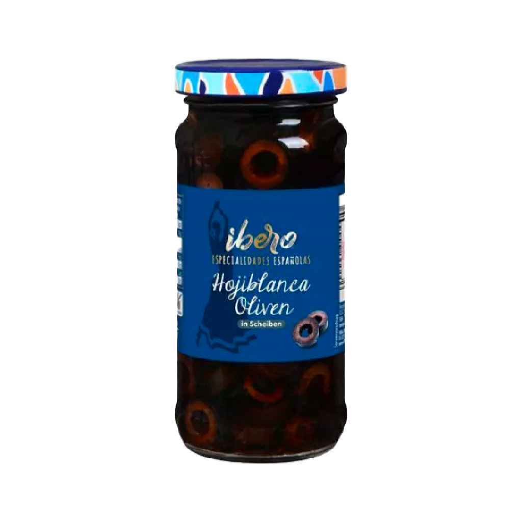 Ibero Geschwärzte Hojiblanca Oliven in Scheiben 105g MHD 10.02.28