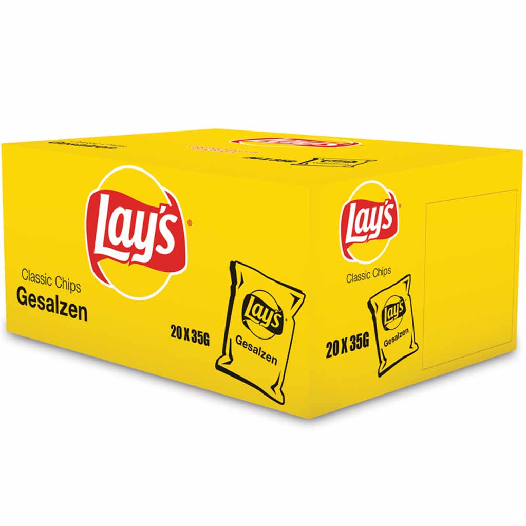 Lays Kartoffelchips gesalzen Portionsbeutel 20x35g=700g MHD 11.01.26