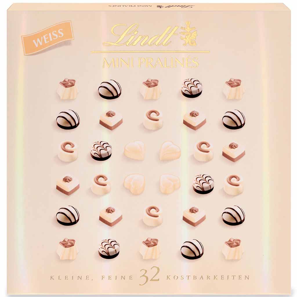 Lindt mini Pralines Weiss 163g MHD 30.11.25