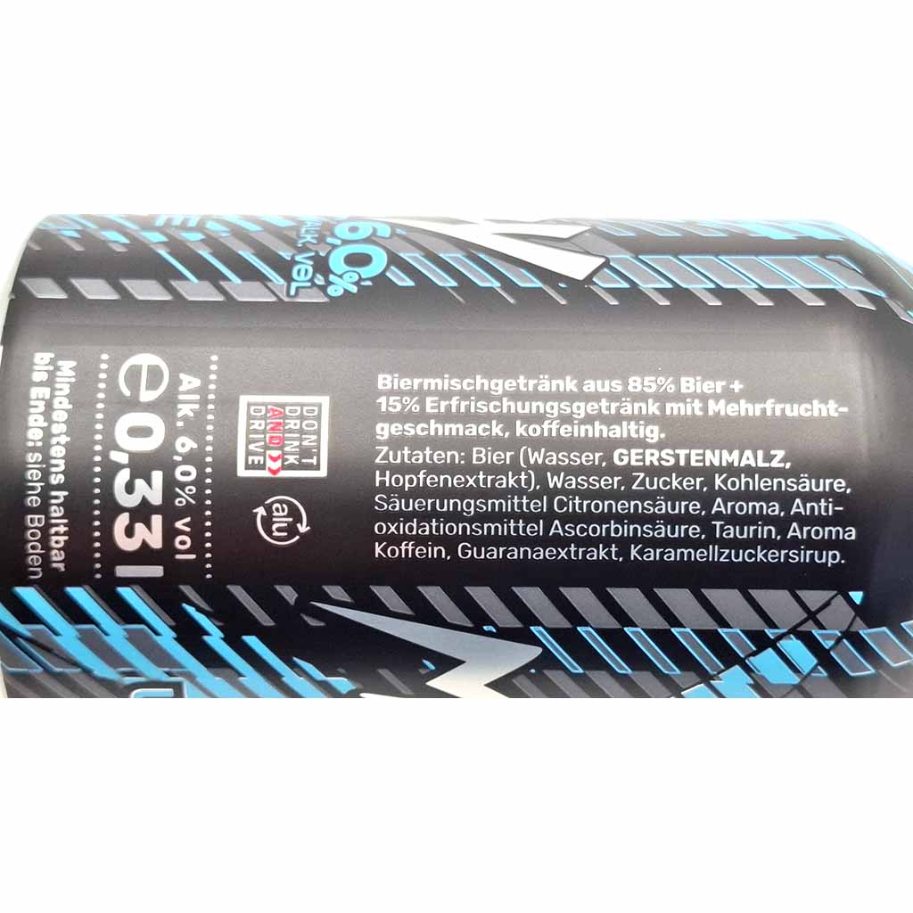 Mixery Ultimate Energy 6,0 Vol. 0,33l Dose, Zutaten, 4002631023461