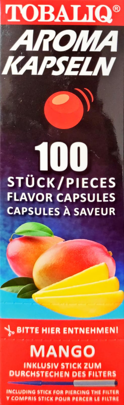 Aroma Kapseln für Ihre Zigarette 12x100 Stück= 1200 Stück Mango Geschmack