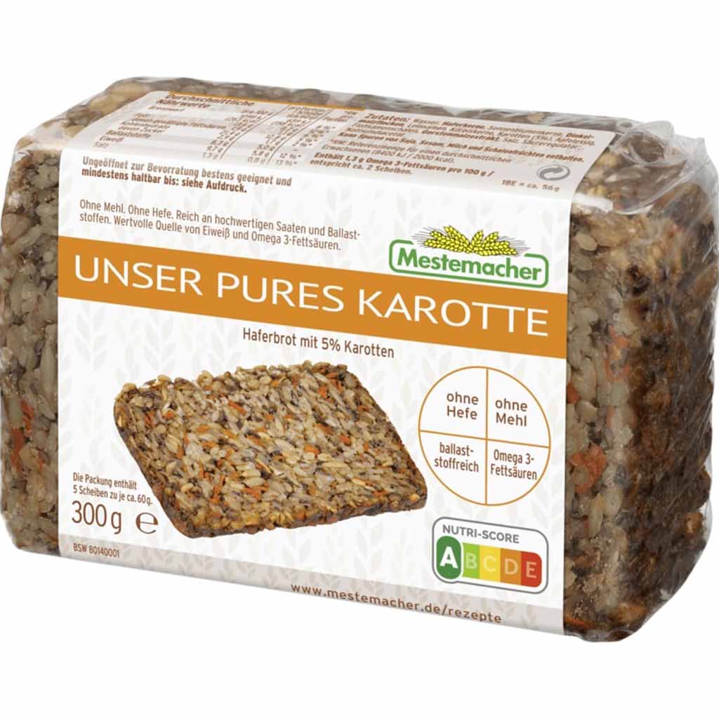 Mestemacher unser Pures Karotte Haferbrot 300g MHD 15.03.26