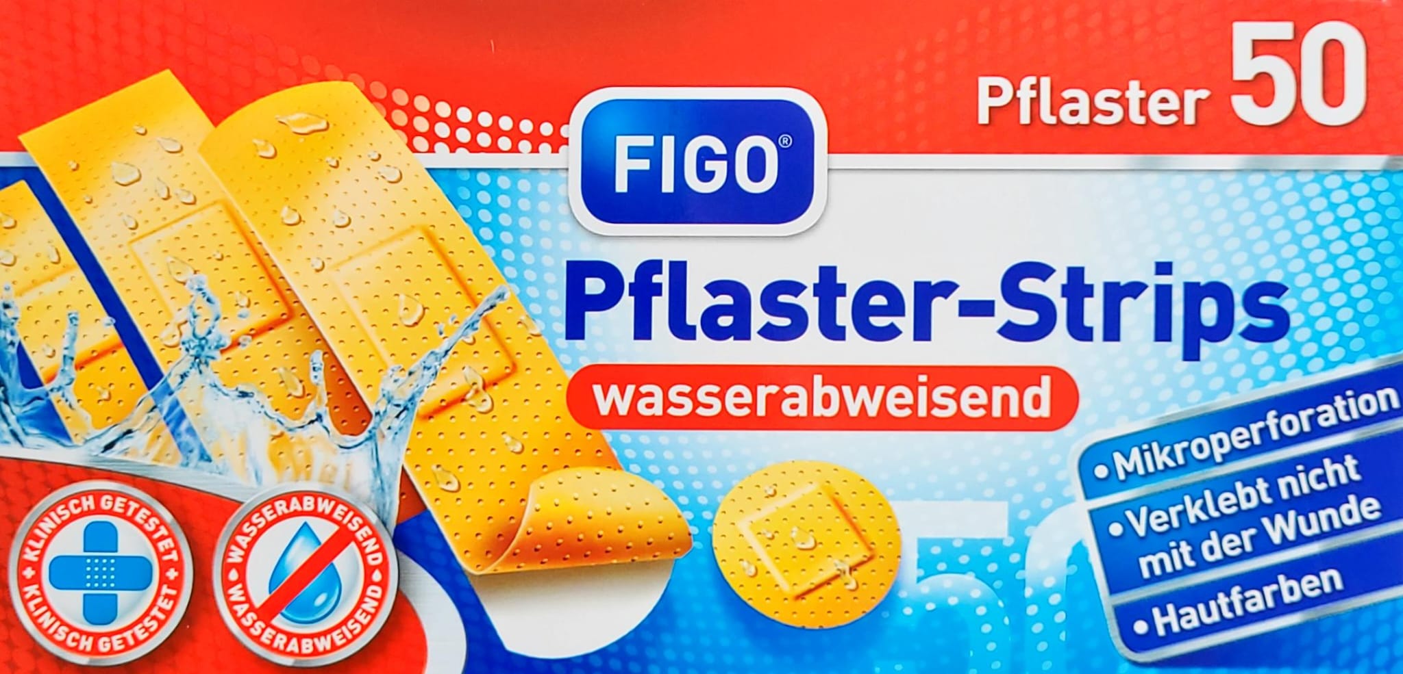 Pflaster-Strips 50 Stück Standard wasserabweisend MHD 30.04.28