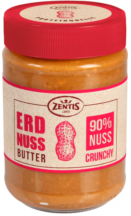 Zentis Erdnussbutter Crunchy 350g MHD 22.05.26